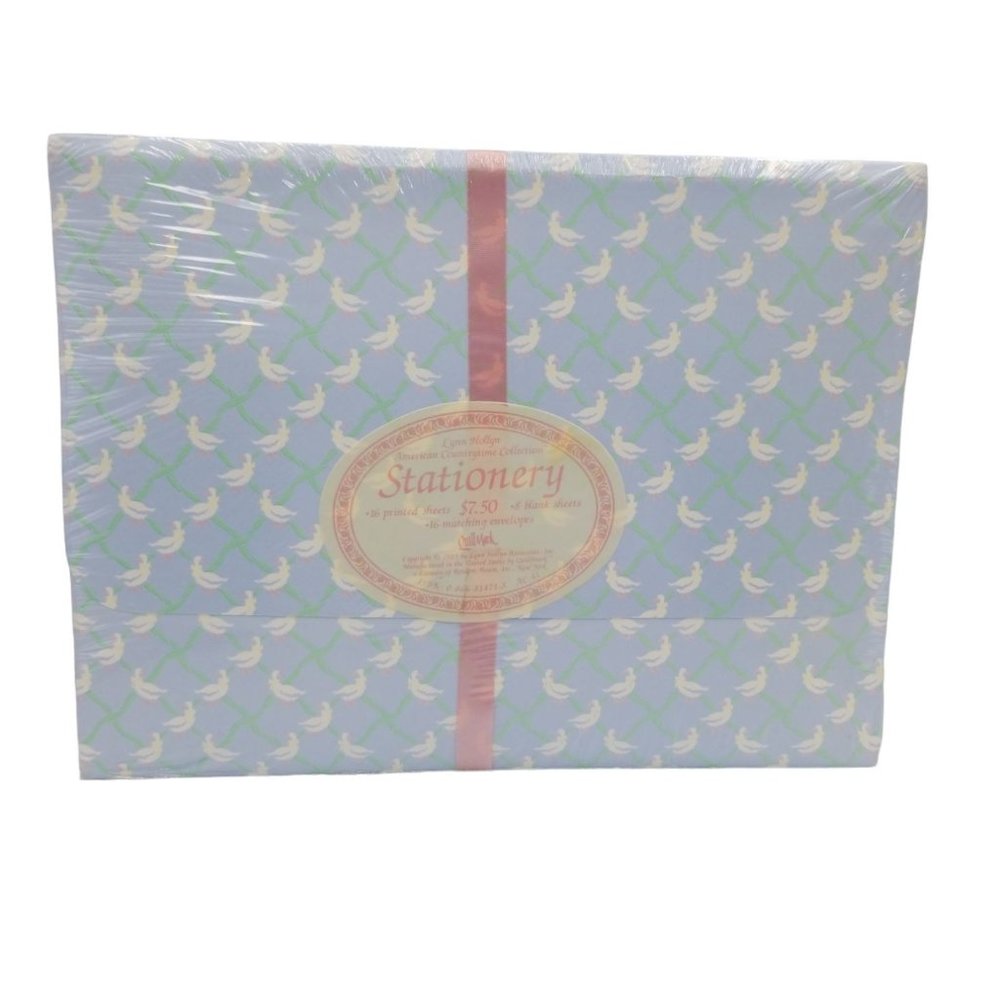 VTG Lynn Hollyn Stationery Set American Countrytime Collection White Goose